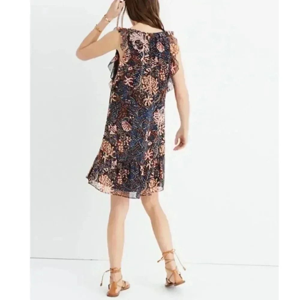 {Madewell} Sea Floral Lily Ruffle Dress Size Small - Picture 3 of 15